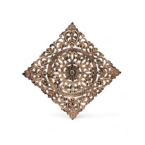 Panel de Arte Mural de Madera Dorado Cepillado, Decoración de Pared Floral Artesanal Estilo Campestre Francés, Decoración Colgante Enmarcada - Product Image 4