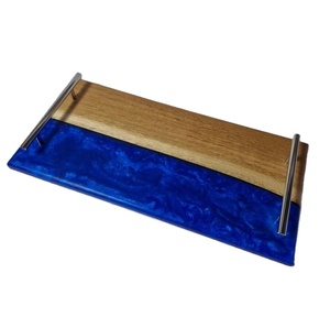 100% mejor bandeja para servir de madera y resina epoxi de Color negro para aperitivos, queso, dulces, café, té, precio bajo, la mejor bandeja más vendida - Product Image 4