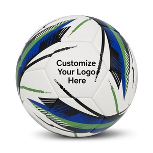 Ballon de football personnalisable, motif blanc bleu vert, ballon d'entraînement durable, 0,4-0,45 kg, emballage en boîte cartonnée - Product Image 3