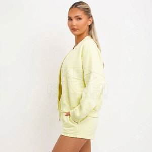 Conjunto Deportivo Corto para Mujer, Casual, Color Sólido, Transpirable, Tela Suave al Tacto, Ligero, para Fitness y Ocio - Product Image 3