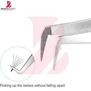 Juego de pinzas para extensión de pestañas, 2 piezas, herramientas profesionales para salón de pestañas, logotipo personalizado, para extensión de pestañas. - Product Image 2