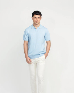 Camisas de Hombre Ecológicas de Punto, Ligeras, Ajustadas, de Manga Corta, con Dobladillo Acanalado y Botones, Logotipo Personalizado, Nueva Colección de Verano, Coloridas, de Algodón - Product Image 3
