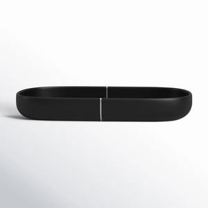 Organisateur de vanité ovale contemporain noir mat pour distributeurs de savon, produits de soin et articles de toilette pour invités - Product Image 4