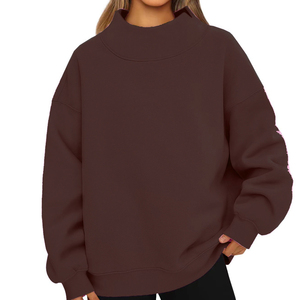Sweat-shirt personnalisé pour femme à col rond, 100 % coton tricoté respirant, imprimé lettres, pour l'automne - Product Image 3