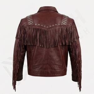 Veste de moto en cuir pour homme NAI-0511A, coupe classique, tendance été, avec fermeture éclair et rembourrage en polyester, couleur personnalisable. - Product Image 2