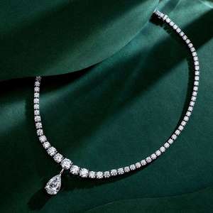 Collier pendentif tennis tendance pour femme, plaqué or, diamant de laboratoire, style hip-hop, avec certification IGI - Product Image 2