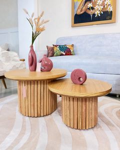 Juego de Sofás Modernos de Madera de Teca para Sala de Estar con Sillas de Acento y Mesa de Centro Redonda, Fabricante - Product Image 2