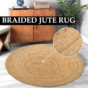 Tapis tressés à la main en jute et coton de haute qualité, vente chaude, tapis de salon pour usage domestique - Product Image 4