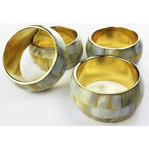 Anillos de Servilleta de Latón con Nácar de Moda para Bodas, Cenas y Ocasiones Festivas, Elegantes Anillos de Servilleta Artesanales con Hueso, Accesorio de Servilleta. - Product Image 2