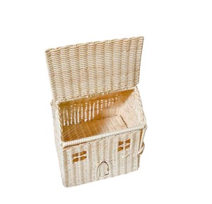Juguete de Mimbre Hecho a Mano de Moda para Niños, Casa de Muñecas de Estilo Vintage, Modelo Educativo con Bolsa de Transporte para Bebés - Product Image 3