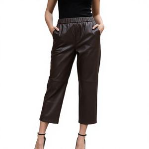 Pantalones de Mujer con Aspecto de Cuero Negro, Cintura Alta, Ajustados, Estilo Skinny, Levanta Glúteos - Product Image 1