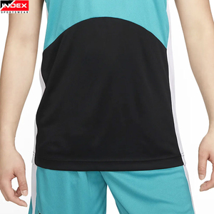Camiseta sin mangas para hombre INDEX, cuello redondo, con bloques de color, tejida, transpirable, deportiva, para gimnasio, chaleco atlético de poliéster - Product Image 4