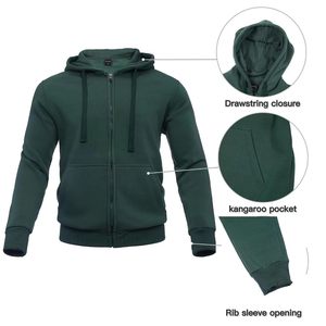 Survêtements personnalisés avec logo brodé, ensemble de survêtement en coton pur pour homme, sweat à capuche zippé, pull style Old Money, cardigan décontracté sportif - Product Image 3