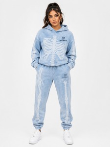 Ensemble de survêtement pour femme de haute qualité, style vintage, tissu en coton, coupe confortable, logo personnalisé, deux pièces - Product Image 1