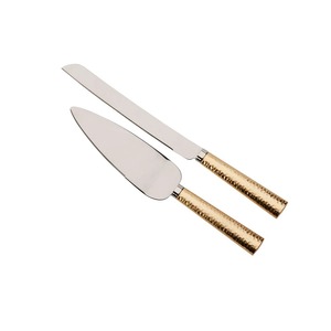 Stainless Steel <b>Cake</b> Knife and Server Set with Hammered Gold Handle 2-Piece Non-Stick <b>Cake</b> Serving Tools - Product Image 5