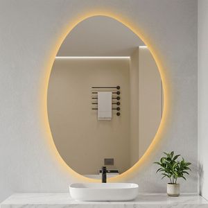 Miroir de salle de bain LED irrégulier moderne Daystar Trade avec rétroéclairage chaud, design contemporain mural pour Bar Mitzvah - Product Image 3