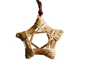 Adorno colgante de mimbre con forma de campana navideña, artesanía de mimbre natural para colgantes de árbol de Navidad, bricolaje - Product Image 2