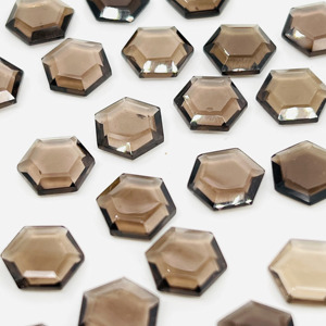 Cuarzo Ahumado Natural de Alta Calidad AAA+ con Corte Hexagonal Facetado en Forma de Rosa, Cuarzo Ahumado Marrón Natural en Forma de Hexágono, Cuarzo Ahumado de Lujo - Product Image 1