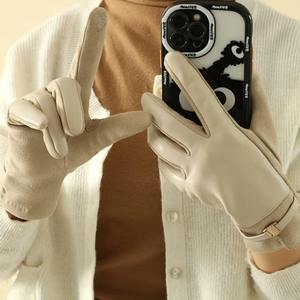 Guantes Unisex de Invierno de Gamuza y Cuero con Pantalla Táctil, Resistentes al Viento, Transpirables, para Motocicleta, Estilo Ejecutivo, Ligeramente Impermeables - Product Image 2