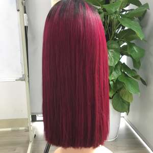 วิกผมคนแท้สำหรับต่อผมมนุษย์แบบมีหนังกำพร้าในเวียดนามทรงตรงสำหรับวิกผมสีเบอร์กันดีแบบไล่เฉดสี - Product Image 3