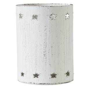 Ensemble de 2 porte-bougies votives en métal blanc vieilli motif flocon de neige, porte-bougies votives de Noël motif flocon de neige - Product Image 6