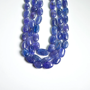 Natural <b>Tanzanite</b> Loose Gemstones Necklace with Plain Oval Nuggets Bead Rondelle for Jewelry Making - Product Image 3
