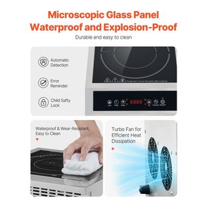 Piano Cottura a Induzione Portatile da 3500W con 11 Livelli di Temperatura, Fornello da Banco per Attrezzature da Cucina - Product Image 6