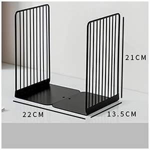 Sujetalibros de acero sólido con etiqueta privada, color negro, con base pesada para soportar libros y archivos gruesos - Product Image 3