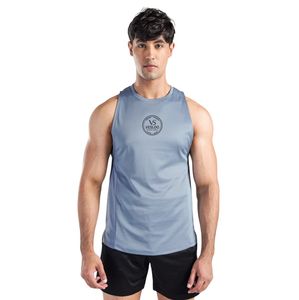T-shirt de sport gris à manches tombantes pour homme, coupe oversize, en coton, pour entraînement, fitness, musculation, vêtements de sport amples - Product Image 2
