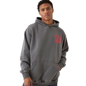 Oversized Drop Shoulder Streetwear Hoodies Gray Custom Logo Heavyweight Fleece Zip-Up Men Women Casual Hooded Top 330g - Product Image 1