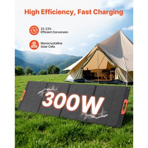 Pannello Solare Monocristallino Pieghevole da 300W, Alta Efficienza 23%, 10 in 1 con Uscita DC, Caricatore Solare Portatile Mono con Uscita MC4 - Product Image 2