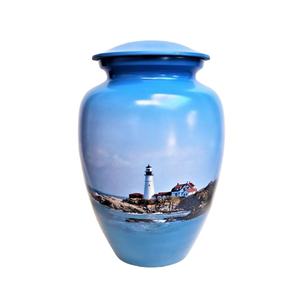 โกศใส่ศพโลหะสำเร็จรูปสำหรับผู้ใหญ่โกศสำหรับงานศพงานทำด้วยมือฟิล์มเคลือบแบบกำหนดเอง - Product Image 1