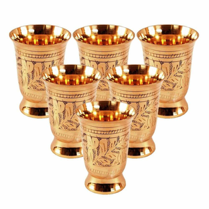 NEHA ENTERPRISES Tasse en cuivre émaillé artisanal classique, motif floral, anti-fuite, sans BPA, pour les fêtes, la maison, le vin/la bière - Product Image 6