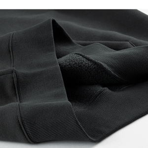 Sudadera con Capucha Extra Grande para Hombre, de Felpa, Color Negro Sólido, Estilo Casual, Corte Regular, Sudadera Tejida para Otoño - Product Image 6