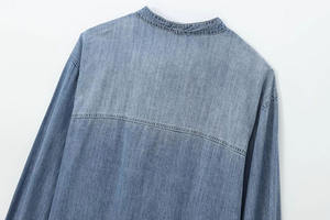 Camisa de Mezclilla para Mujer, Cuello Alto, Secado Rápido, Transpirable, Verano/Invierno, Hecha en Pakistán, Logotipo Personalizado, Alta Calidad, 100% Algodón - Product Image 3