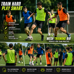 Maillot d'entraînement réversible personnalisé, gilet d'entraînement en mesh réversible pour le football et le basketball, fabricant OEM ODM - Product Image 5