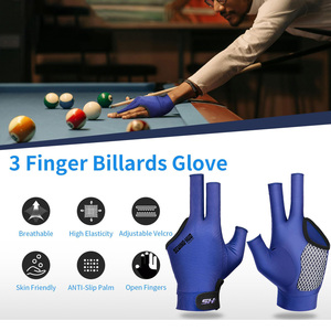 Meilleur fournisseur de gants de snooker, sangle réglable, qualité respirante, design personnalisé, polyester, gants de snooker pas chers - Product Image 3