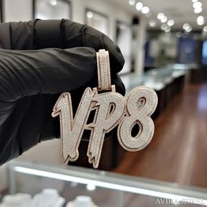 เครื่องประดับปาร์ตี้ เงินแท้ 925 จี้ฮิปฮอปประดับมอยส์ซาไนต์ 15 กะรัต รูปดาวหมุนได้ ชุบทองคำขาว ปราศจากนิกเกิล - Product Image 1