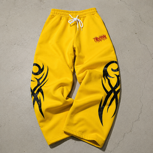Pantalon de jogging décontracté pour homme, style Y2K, coupe ample, taille élastique, motif lettres Hip Hop, style américain - Product Image 1