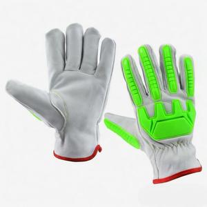 Best Selling OEM TPR Impact Protective -Lined Adjustable Fit Elastic Cuff Keystone Thumb <b>Driver</b> Safety <b>Gloves</b> Goatskin Leather - Product Image 1
