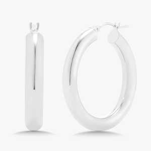 Pendientes de Aro Gruesos de Oro Sólido de 14k y 18k, 15 mm, Lisos, de Alto Brillo, Huecos, Tipo Clicker, para Uso Diario, Huggies, Joyería Fina - Product Image 5