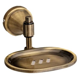 Porte-savon rond en laiton doré moderne GLOSSY TOUCH ART avec découpe ondulée, accessoires de salle de bain de luxe - Product Image 3