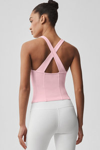 Top corto sin mangas para mujer, cuello redondo, color sólido, informal, de verano, ajustado - Product Image 5