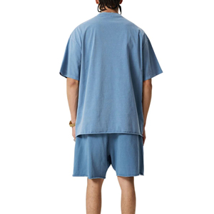 Nouvel ensemble t-shirt et short cargo grande taille pour homme, collection été 2026 – Tenue de sport personnalisable en coton avec logo sur mesure pour hommes - Product Image 5