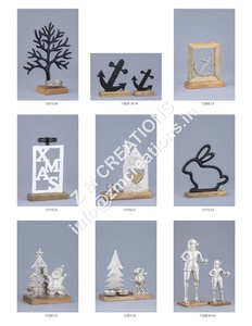 Decoración Navideña de Madera con Forma de Búho y Escultura Metálica con Detalles de Corazón, Artículos de Regalo para el Hogar y Navidad - Product Image 4