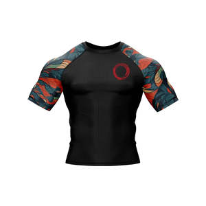 Custom Short <b>Sleeve</b> Men's MMA Rash Guard-Breathable Comfortable Custom Logo OEM Service High Quality Custom Color & Material - Product Image 4