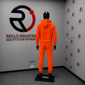 Conjunto Deportivo para Hombre con Sudadera con Capucha y Estampado Gráfico Naranja, Pantalones Jogger, Ropa Deportiva Casual, Venta al Por Mayor - Product Image 4