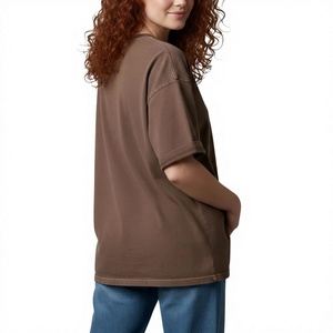 Camiseta de Mujer de Algodón 100% de Alta Calidad, 300GSM, Talla Grande, con Logotipo Impreso en DTF Personalizado, Camisetas de Mujer Más Vendidas - Product Image 3