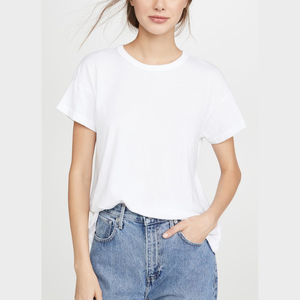 T-shirts pour femmes en coton anti-rides, dernier design, broderie 3D, logo, boutons, manches courtes, services OEM, décontracté, col rond, tendance - Product Image 4