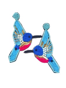 Pendientes de cuentas hechos a mano, joyería artificial multicolor de moda al por mayor para mujer, pendientes bordados de la mejor calidad - Product Image 5